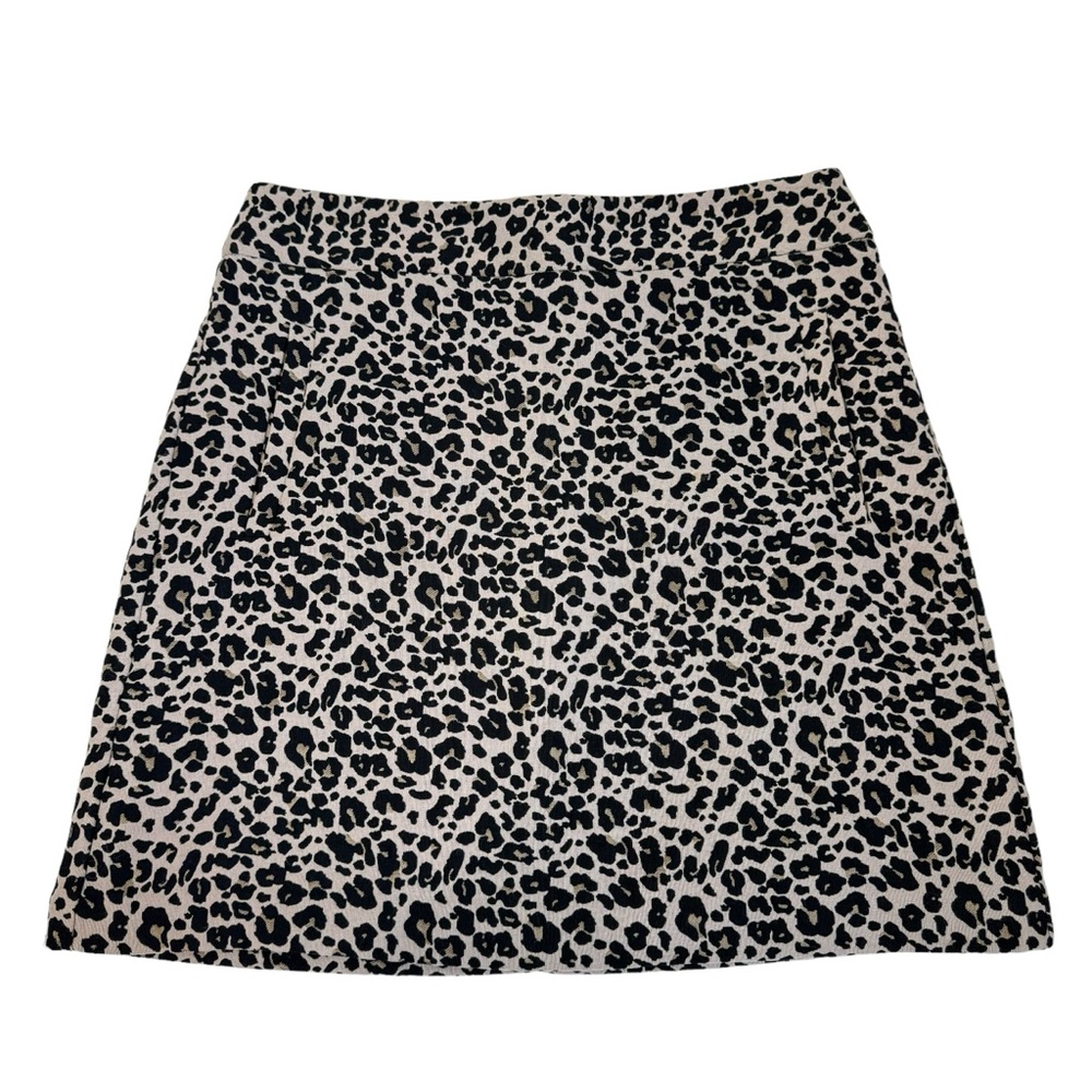 LOFT Animal Print Skirt Size 6 Stretch Knit Office Career Neutral Classic Siren